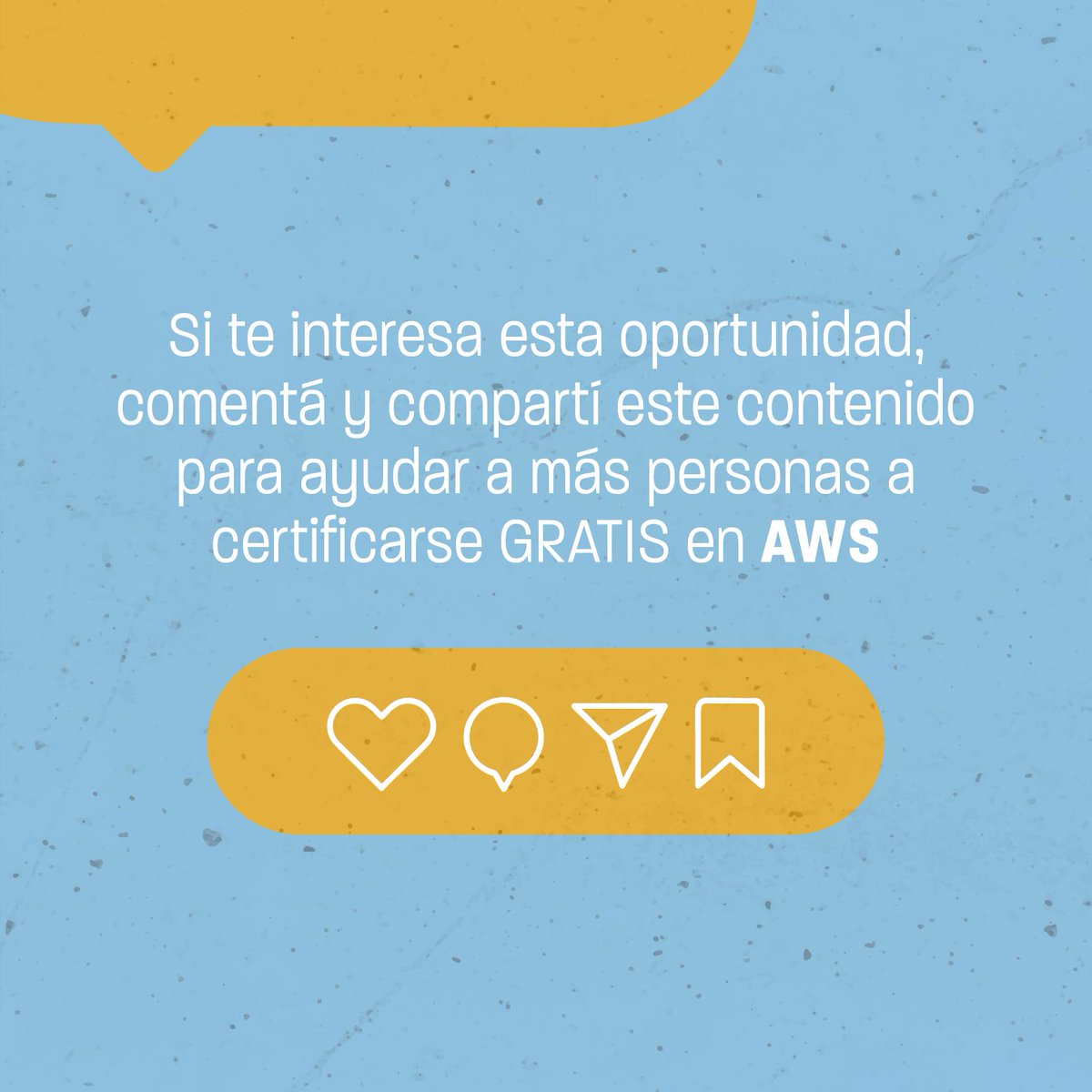 Accedé a tu Certificación Gratuita con

💥AWS EDUCATE💥

1️⃣ Unite a AWS Educate 👉aws.amazon.com/es/education/a…
2️⃣ Aprendé en AWS Skill Builder 👉 aws.training

🔍 Consultá acá la elegibilidad para ETC: awseducate.com/registration/s…

#aws #educate #certificacion #gratuita