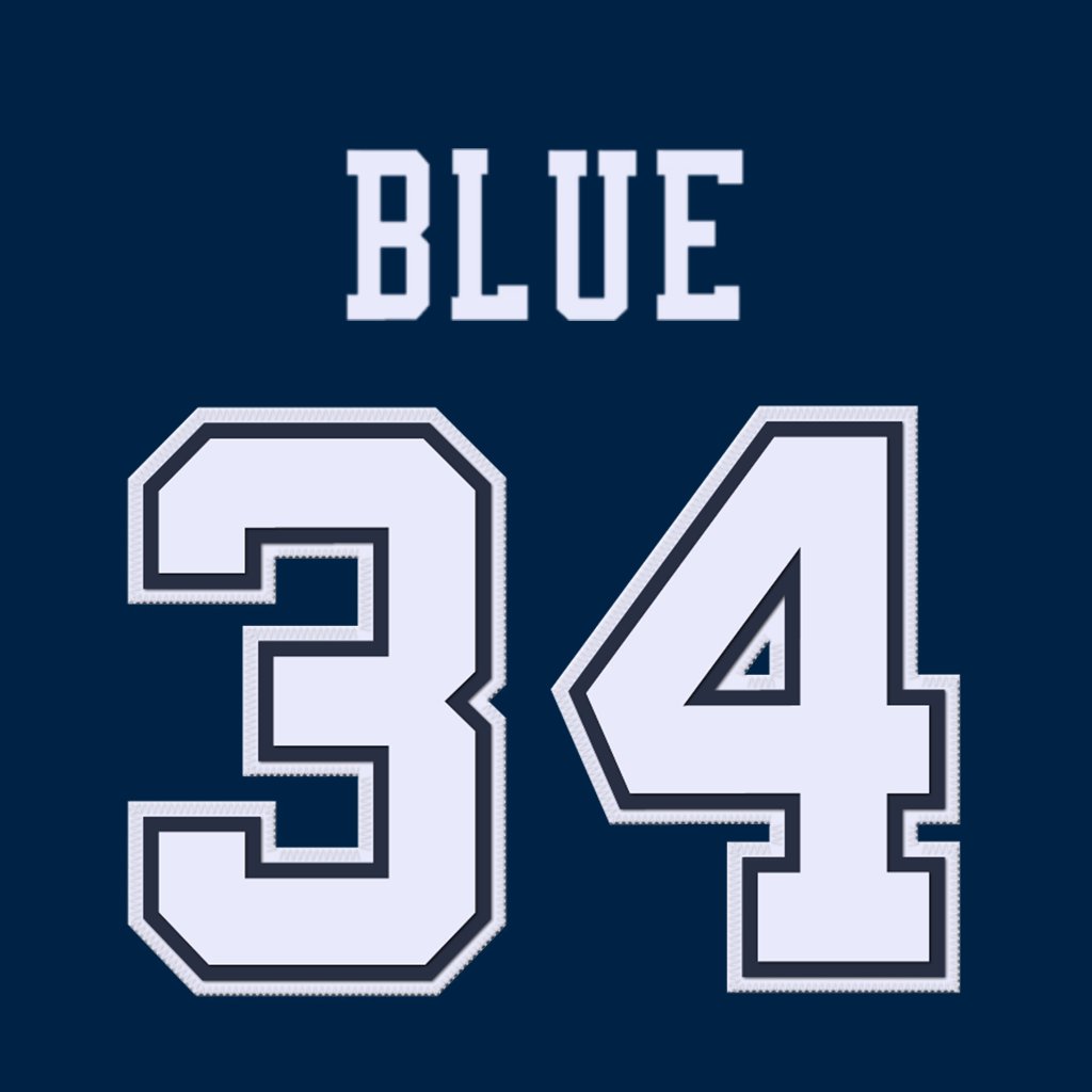 nfl_jersey_num's tweet photo. Dallas Cowboys RB Jaydon Blue (@Jaydonblue23) is wearing number 34. Last assigned to Malik Davis. #DallasCowboys https://t.co/RwyDxPWo3I