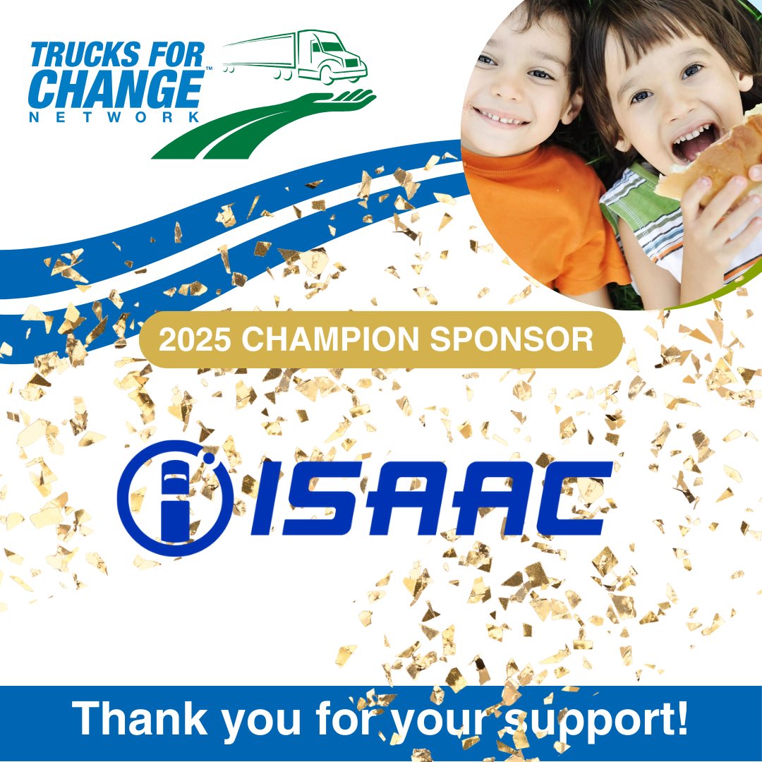 We’re pumped to welcome back ISAAC Instruments as a 2025 sponsor of Trucks for Change! Their support helps us deliver food &amp; essentials to families in need across Canada.  Our carriers move the goods, partners like
ISSAC Instruments that keep the wheels turning, impact growing.