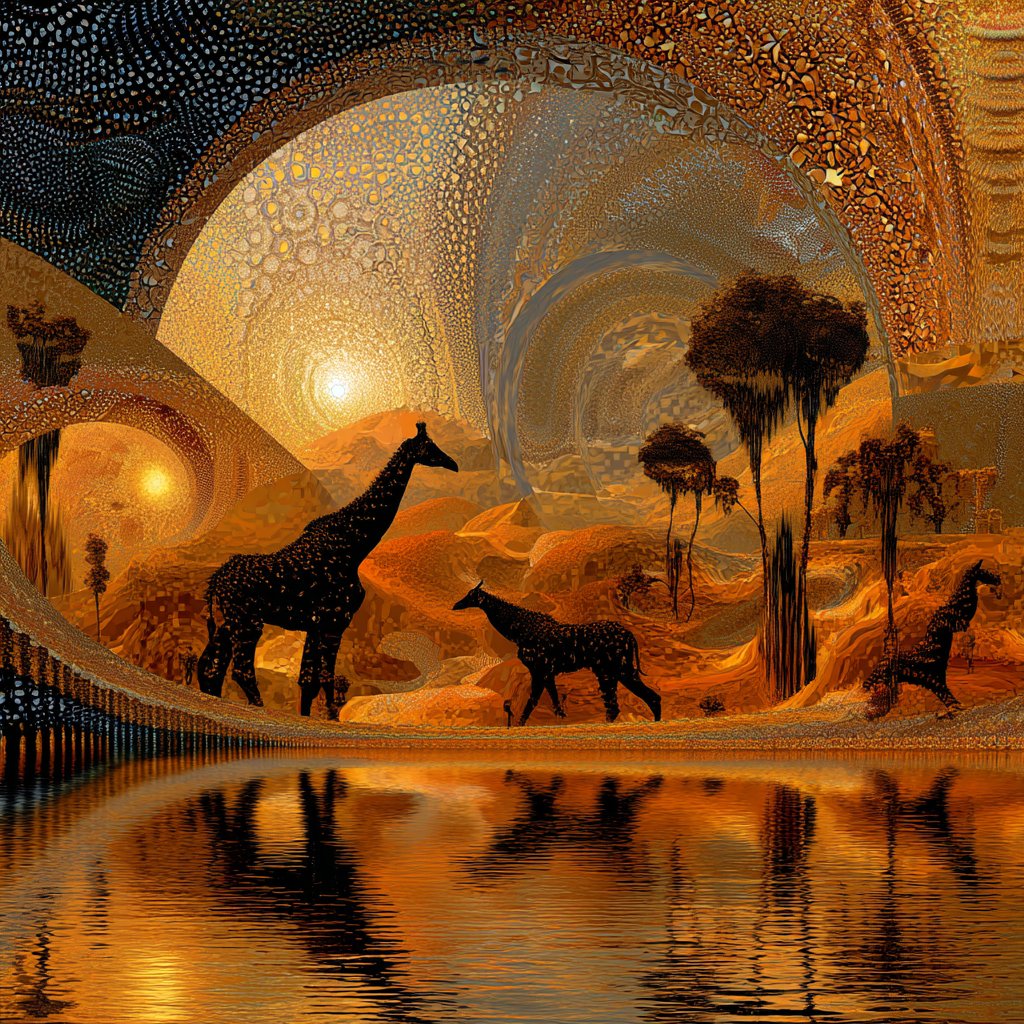 808Drift's tweet photo. Prompt share🎨

I have no idea what this will do in other models. But mine were done in Midjourney.

Prompt:
[Subject matter]. in the style of mythic surrealist vision with chaotic spontaneity. The scene is shaped by raw intuition and dreamlike impulse. Twisted, asymmetrical forms emerge, defying gravity. Emotion overrides logic that carve a primal scene. Colors melt like ancient spells and starlight across a sky with no horizon. The background hums with living noise, flickering with shadows that never existed. Lighting leaks from within, as if gods fractured the world from the inside. No symmetry, no rules, only raw myth which is felt rather than understood. In the style of infinite recursivity, structured by patterns flowing within spiraling overlays. The contours reflect with recursive self-similarity at every scale. --v 7.0  @QueenofBaconz @marcameg @FreshCopy4_You @LudovicCreator @HBCoop_