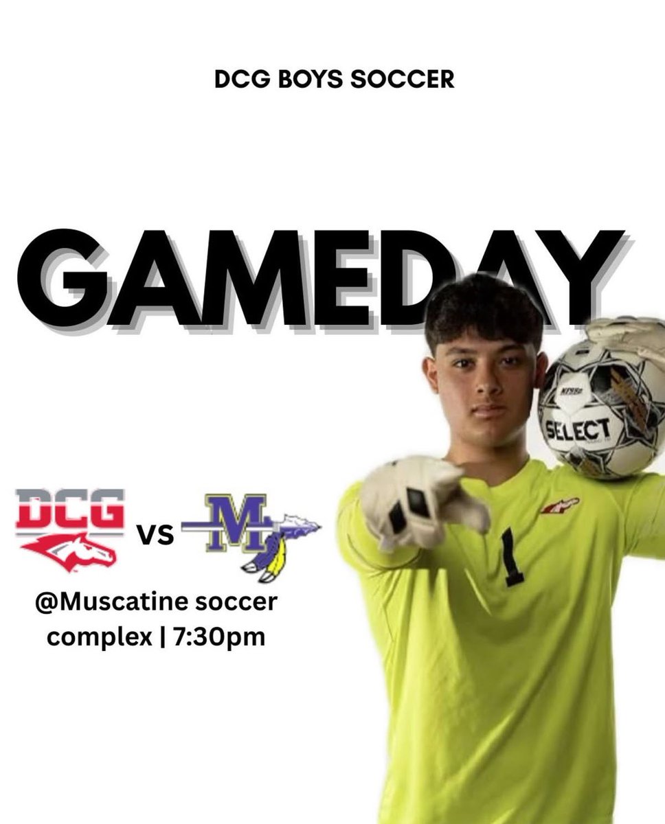 Boys travel to Muscatine tonight to take on Coach Lane’s alma mater! Go Mustangs!!

🆚 Muscatine
📍 Muscatine Soccer Complex
⏰ JV1 5:00, Varsity 7:30