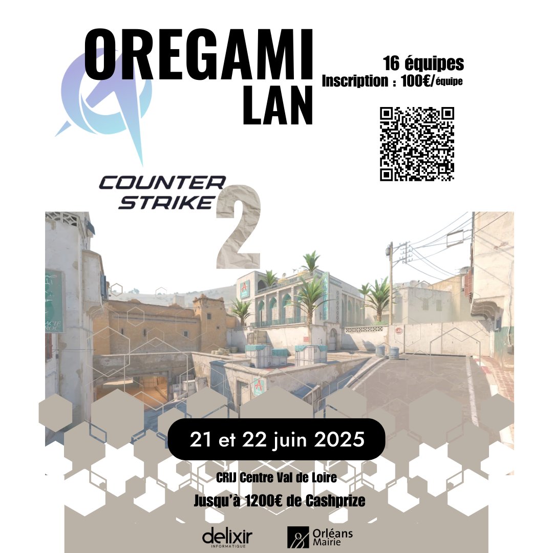 [ANNONCE TOURNOI CS2]

Participez à notre tournoi Counter-Strike 2 !

📅 21-22 Juin
💰 Jusqu'à 1200 € de cash prize
📍 Local Oregami, 3 Rue de la Cholerie
🔗 Inscriptions : oregami.assoconnect.com/collect/descri…
Inscrivez-vous maintenant et montrez de quoi vous êtes capables !

#cs2 #LAN