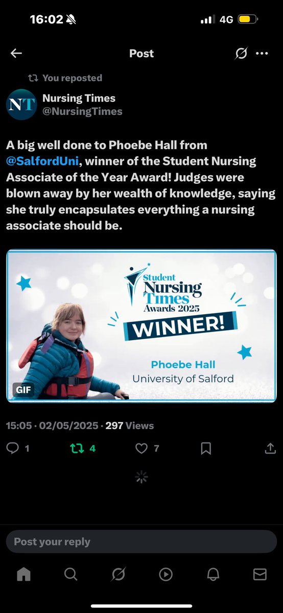 So proud to announce that I've won the #SNTA25 Student Nursing Associate of the year award!! Congratulations to everyone who was nominated, let's continue making a difference in practice and advocating for both service users and staff👩‍⚕️