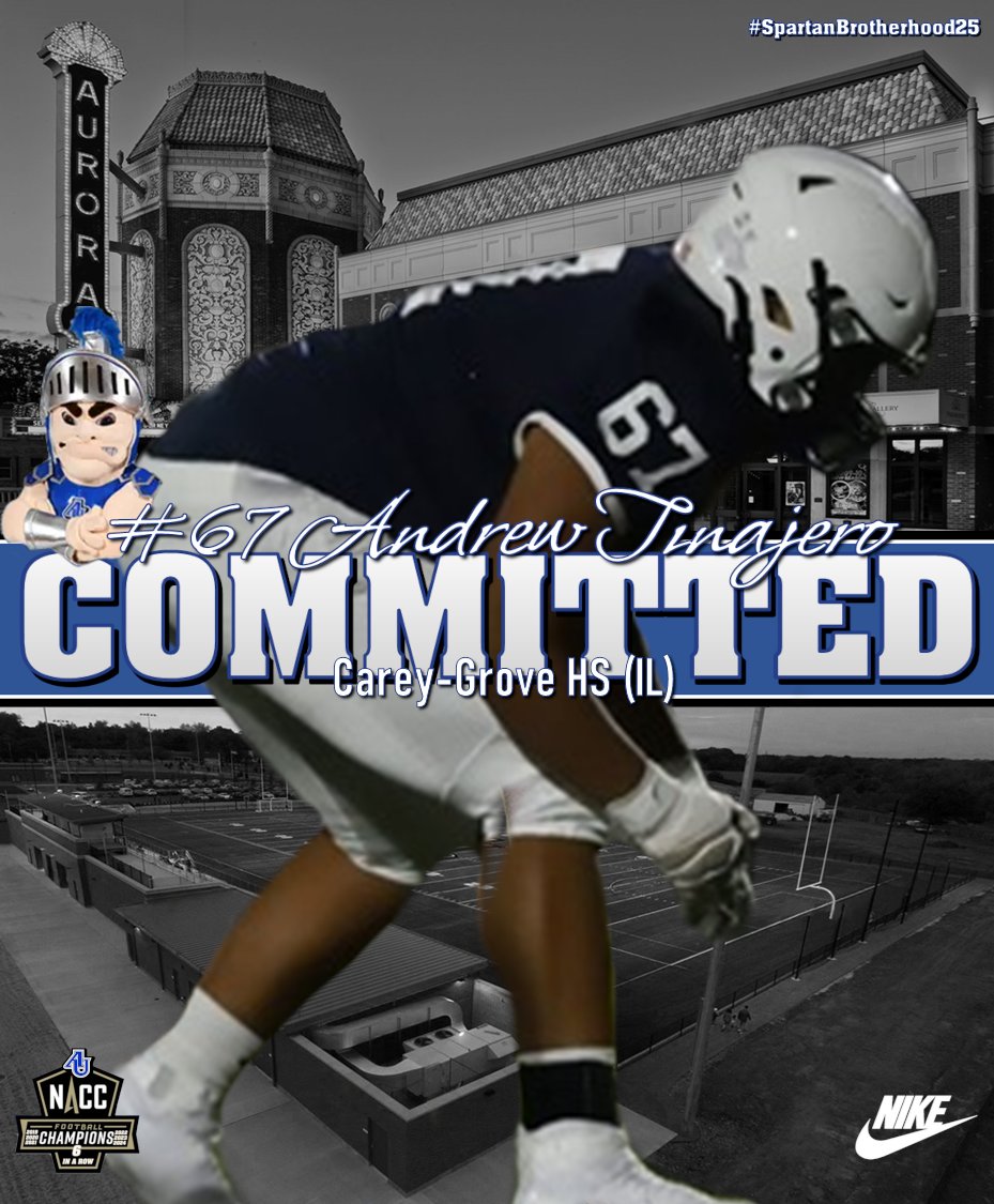 Aurora University Football (@au_spartanfb) on Twitter photo Spartan Fans, we are excited to welcome <a href="/AndrewTinajero5/">Andrew Tinajero 67</a> from Cary-Grove HS to the Aurora Football Family. #WeAreOneAU #SpartanBrotherhood25 Spartan Fans, we are excited to welcome <a href="/AndrewTinajero5/">Andrew Tinajero 67</a> from Cary-Grove HS to the Aurora Football Family. #WeAreOneAU #SpartanBrotherhood25