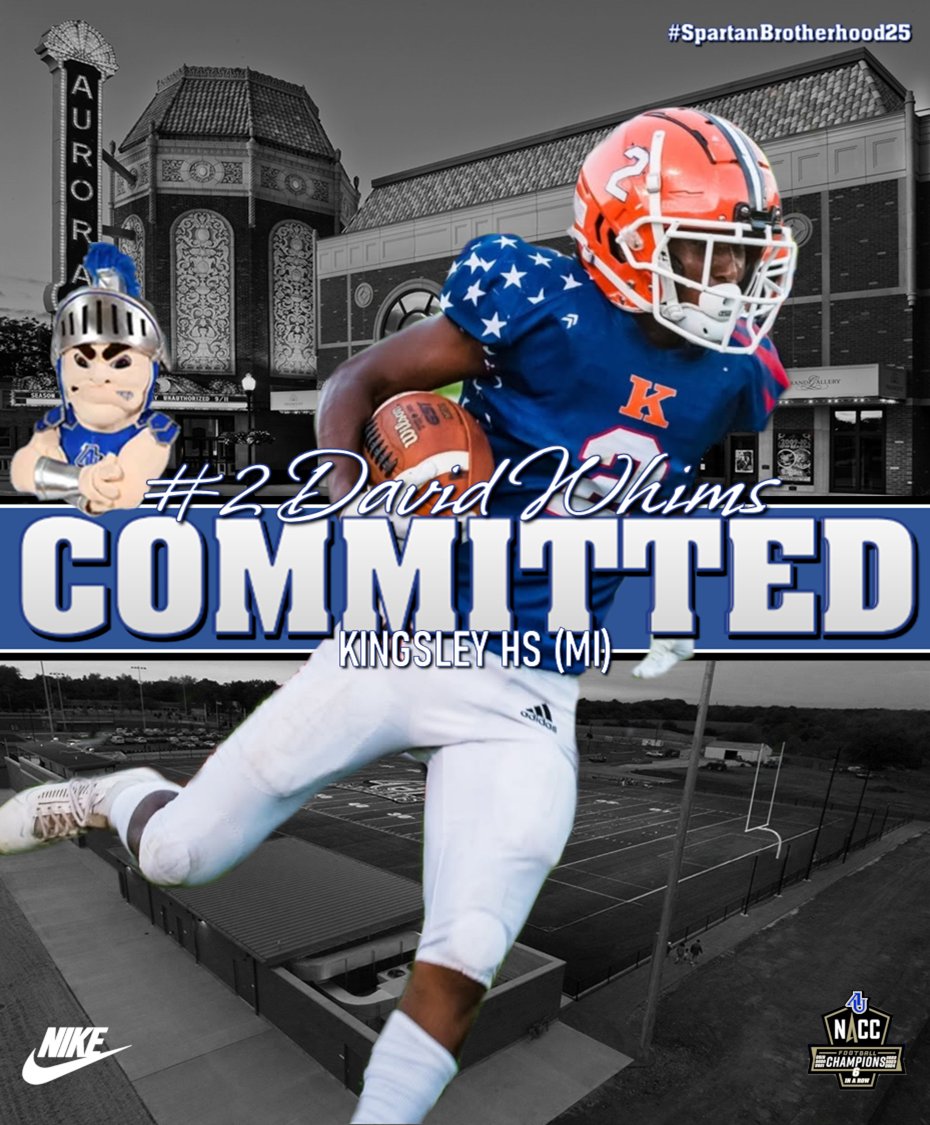 Aurora University Football (@au_spartanfb) on Twitter photo Spartan Fans, we are excited to welcome <a href="/WhimsDavid/">David Whims C/O 2025</a> from Kingsley HS to the Aurora Football Family. #WeAreOneAU #SpartanBrotherhood25 Spartan Fans, we are excited to welcome <a href="/WhimsDavid/">David Whims C/O 2025</a> from Kingsley HS to the Aurora Football Family. #WeAreOneAU #SpartanBrotherhood25
