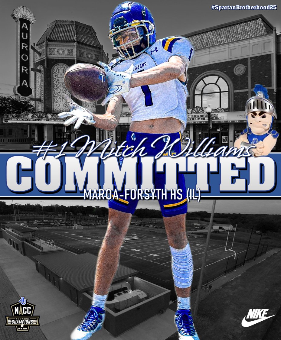 Aurora University Football (@au_spartanfb) on Twitter photo Spartan Fans, we are excited to welcome <a href="/mtdub_1/">mitch williams</a> from Maroa-Forsyth HS to the Aurora Football Family. #WeAreOneAU #SpartanBrotherhood25 Spartan Fans, we are excited to welcome <a href="/mtdub_1/">mitch williams</a> from Maroa-Forsyth HS to the Aurora Football Family. #WeAreOneAU #SpartanBrotherhood25