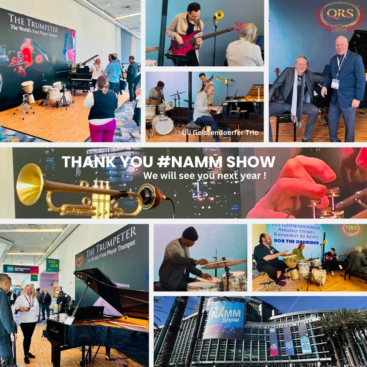 UliMusicLV's tweet photo. #NAMMshow truly showcased the future of the #music industry! It was our pleasure to perform at #NAMM on behalf of #QRSMusicTechnologies. We will see you next year! #NAMM2026 #NAMM2025 #NAMM #UliMusic #SelfPlayingTrumpet #TheTrumpeter #LIVEmusic #UliGeissendoerfer #Jazz #LIVEjazz https://t.co/yfazV8LA4W