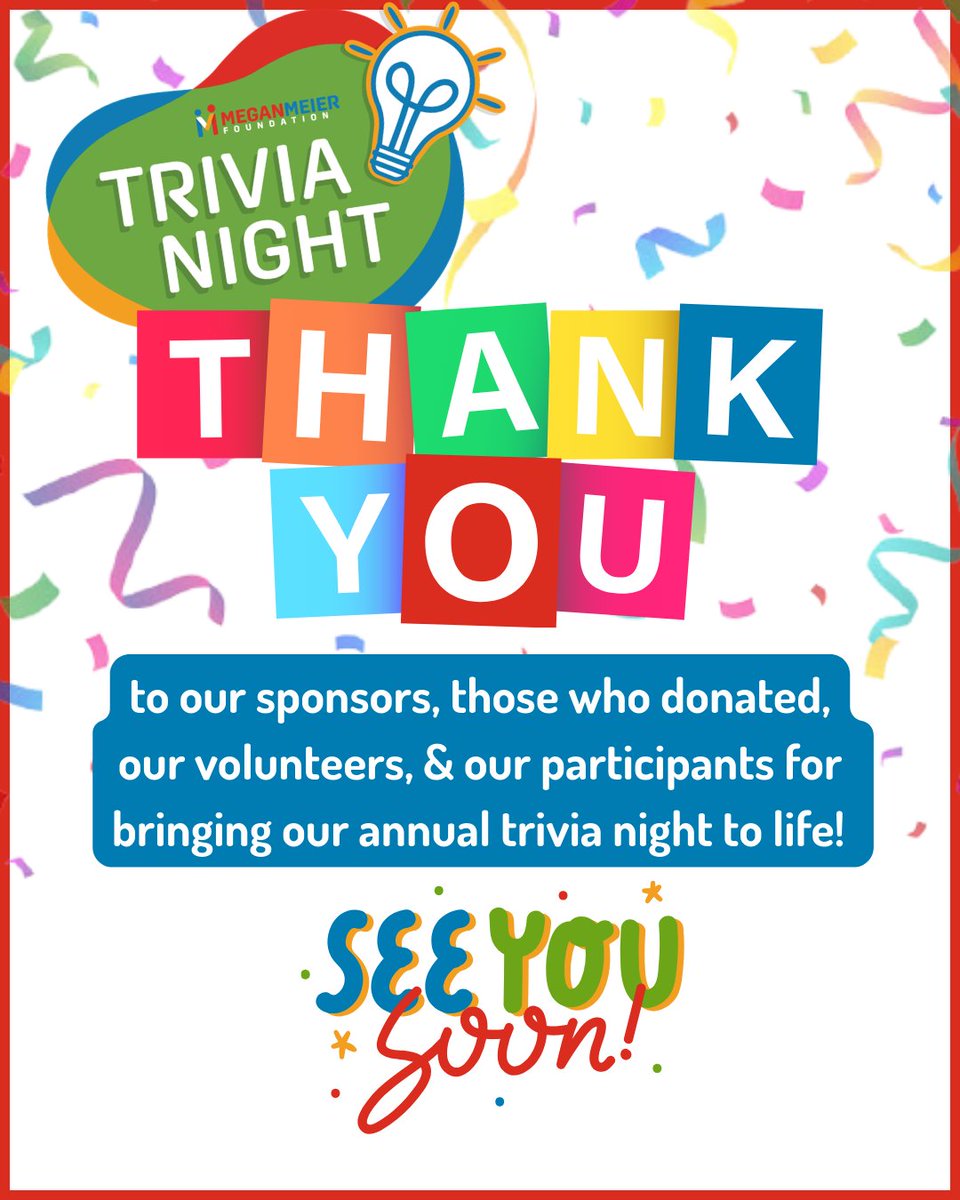 A huge thank you to our incredible sponsors, generous donors, rockstar volunteers, and every single participant who helped bring our annual Trivia Night to life!

We seriously couldn’t do this without you, and we can’t wait to see you tomorrow!