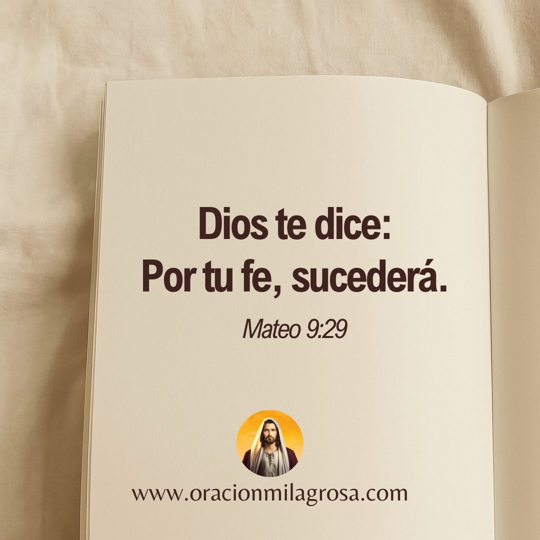 oracion_milagro's tweet photo. 🙏 DIOS TE DICE: POR TU FE, SUCEDERÁ.

Amado hijo, amada hija, no estás caminando en vano. Yo he visto tus oraciones, tus lágrimas, tus noches de lucha interna. He escuchado cada palabra que has dicho en silencio, cada deseo que no te atreviste a contarle a nadie más. Y hoy vengo a decirte: confía un poco más. Porque por tu fe, tu milagro sucederá.

No importa cuán imposible parezca ese sueño, ni cuán lejos estés de alcanzar lo que anhelas. Yo soy el Dios de los imposibles. Soy el que abre mares, el que sana, el que restaura, el que levanta, el que transforma lo que nadie puede cambiar. Tú solo cree. Confía. Espera. Porque la fe mueve lo que tus fuerzas no pueden mover.

Estoy preparando el terreno. Estoy alineando circunstancias. Estoy obrando en lo invisible. Y pronto, muy pronto, verás el fruto de tu constancia, de tu esperanza, de tu fe.

Cuando sientas cansancio, recuerda que no estás solo. Yo camino contigo. Te sostengo cuando sientes que ya no puedes. Te hablo cuando el mundo guarda silencio. Y te bendigo en formas que aún no puedes imaginar.

Por tu fe, sucederá. Porque tú no has renunciado. Porque a pesar del miedo, sigues creyendo. Porque en lugar de rendirte, elegiste orar. Porque pusiste en mis manos tu vida, tus sueños y tus batallas.

Sigue caminando con fe. Sigue esperando con esperanza. Sigue avanzando, porque lo que viene es mayor de lo que imaginaste.

Yo soy tu Dios. Y en mi tiempo perfecto, lo que esperas, sucederá 🌿

*Si tú confías en el tiempo, en la bondad y en las promesas de DIOS, entonces responde: AMÉN 🙏