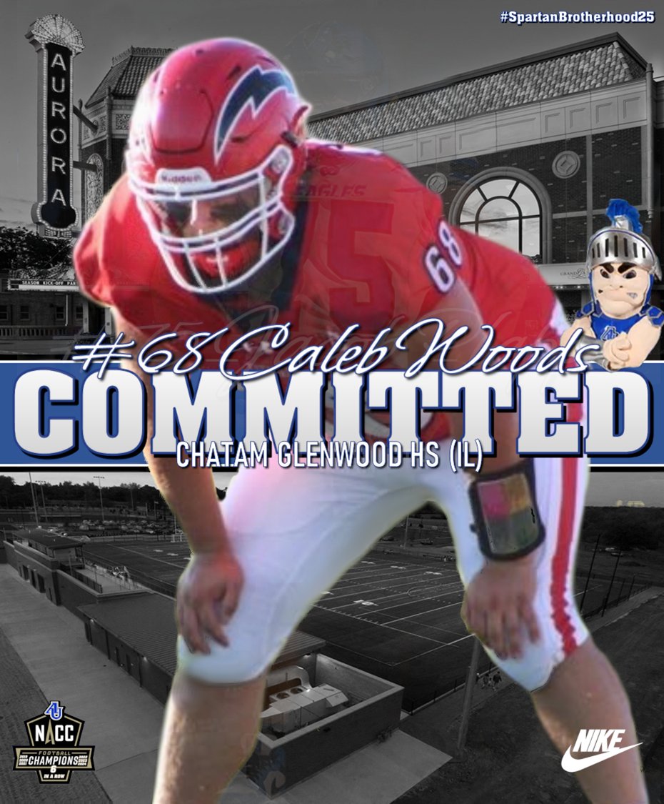 Aurora University Football (@au_spartanfb) on Twitter photo Spartan Fans, we are excited to welcome <a href="/Caleb68Woods/">Caleb Woods</a> from Chatham Glenwood HS to the Aurora Football Family. #WeAreOneAU #SpartanBrotherhood25 Spartan Fans, we are excited to welcome <a href="/Caleb68Woods/">Caleb Woods</a> from Chatham Glenwood HS to the Aurora Football Family. #WeAreOneAU #SpartanBrotherhood25