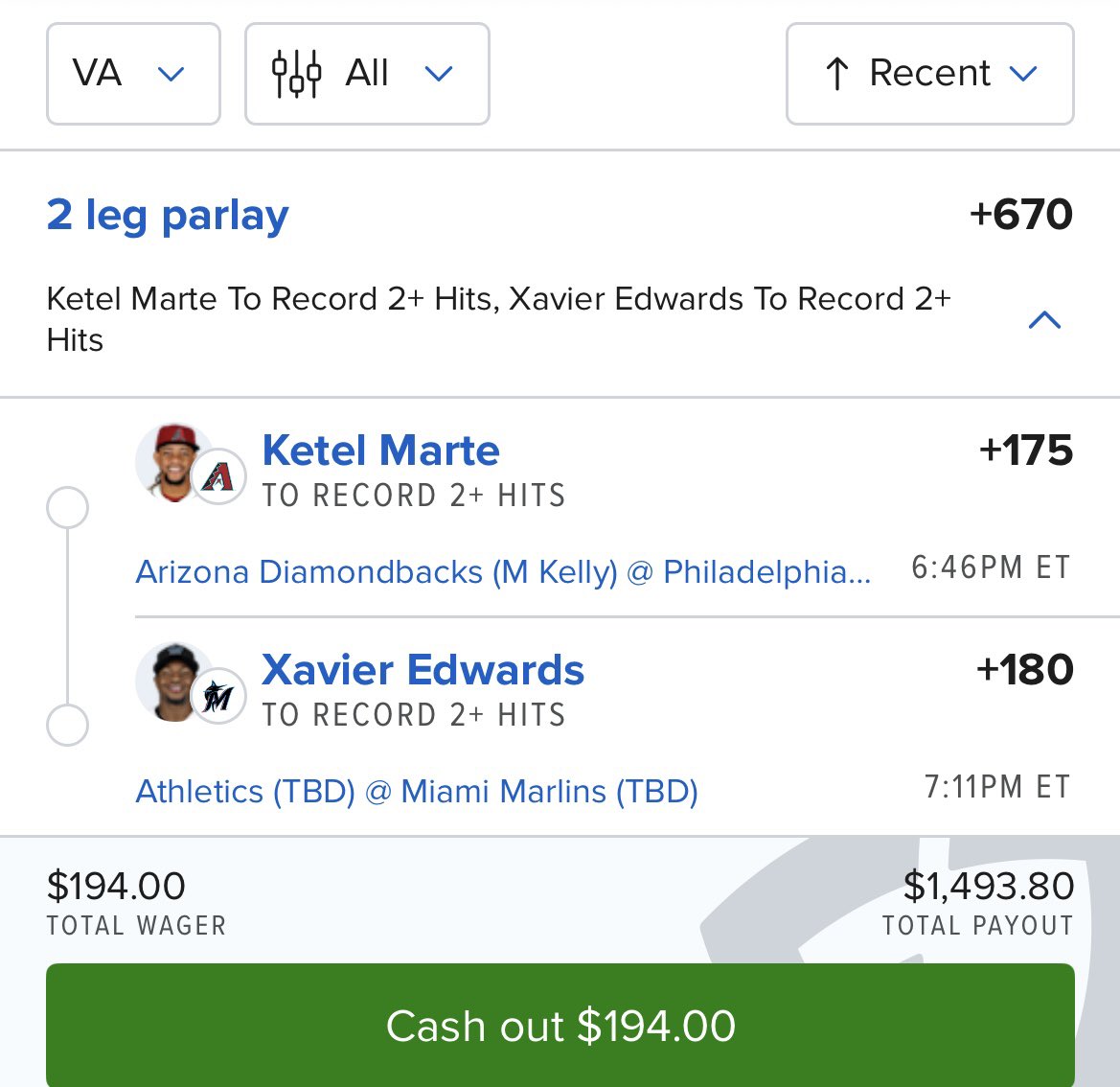 MLB Parlay, 2 picks.

Thoughts? 🤔
