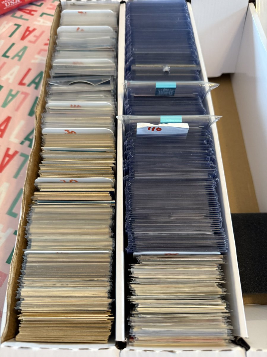 MikesUpperDeck1's tweet photo. Serious question, would anybody be interested in buying out the remaining cards from my #BaseballMania sale? All cards after my 110 divider are cards I was offering from $4 up to $30. https://t.co/HrE4IHjOwE