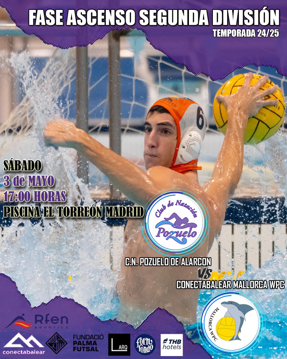 MALLORCA WATERPOLO (@mallorcawc) on Twitter photo 🤽♂️ Fase de Ascenso a 𝗦𝗲𝗴𝘂𝗻𝗱𝗮 𝗡𝗮𝗰𝗶𝗼𝗻𝗮𝗹 𝗺𝗮𝘀𝗰𝘂𝗹𝗶𝗻𝗮 temporada 2️⃣4️⃣⚡2️⃣5️⃣🤽🏻♂️
<a href="/WpPozuelo/">Waterpolo Pozuelo</a> 🆚 <a href="/MallorcaWC/">MALLORCA WATERPOLO</a>
📆 Sábado, 3 de mayo de 2025
⏰17:00 horas
📌 Polideportivo 'El Torreón' Pozuelo de Alarcon
<a href="/FundacioPalmaFS/">Fundació Palma Futsal</a>
<a href="/ConectaBalear/">ConectaBalear</a>
@fornfondo
@linearquitectura 🤽♂️ Fase de Ascenso a 𝗦𝗲𝗴𝘂𝗻𝗱𝗮 𝗡𝗮𝗰𝗶𝗼𝗻𝗮𝗹 𝗺𝗮𝘀𝗰𝘂𝗹𝗶𝗻𝗮 temporada 2️⃣4️⃣⚡2️⃣5️⃣🤽🏻♂️
<a href="/WpPozuelo/">Waterpolo Pozuelo</a> 🆚 <a href="/MallorcaWC/">MALLORCA WATERPOLO</a>
📆 Sábado, 3 de mayo de 2025
⏰17:00 horas
📌 Polideportivo 'El Torreón' Pozuelo de Alarcon
<a href="/FundacioPalmaFS/">Fundació Palma Futsal</a>
<a href="/ConectaBalear/">ConectaBalear</a>
@fornfondo
@linearquitectura