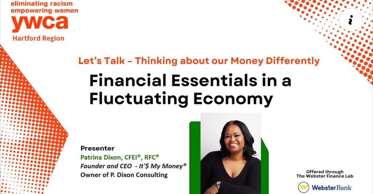 Patrina Dixon:Financial Educator | Content Creator (@itsmymoney_) on Twitter photo I had the pleasure of sharing my thoughts on a few money questions on the <a href="/YWCAHARTFORD/">YWCA Hartford Region</a> podcast. Take a listen
youtu.be/Y-Rvodo4i1s?fe… I had the pleasure of sharing my thoughts on a few money questions on the <a href="/YWCAHARTFORD/">YWCA Hartford Region</a> podcast. Take a listen
youtu.be/Y-Rvodo4i1s?fe…