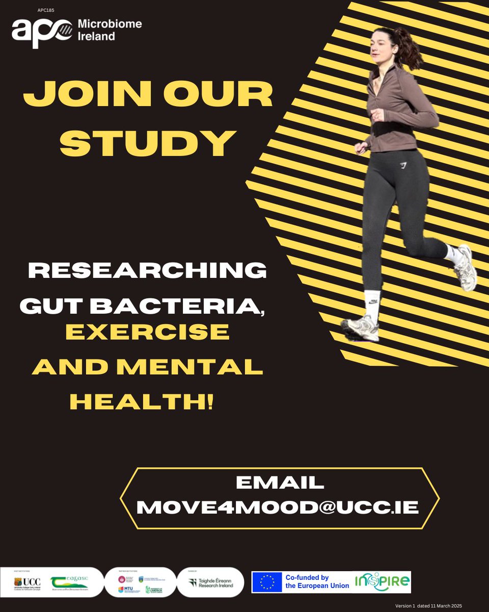Pharmabiotic's tweet photo. Are you interested in how exercise may affect symptoms of depression and mood? Researchers at APC Microbiome Ireland @ucc are now recruiting participants!

If interested email move4mood@ucc.ie or click here https://t.co/PJggVmwhdm https://t.co/2aER4gwltz
