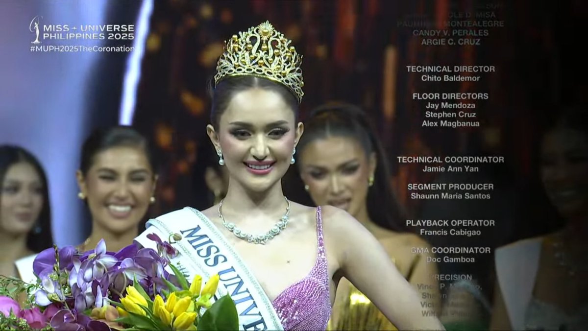 cher13stacio's tweet photo. So it’s back-to-back Manalo sa #MUPH2025TheCoronation 👸🏻 wagi na rin sa wakas si mareng Ahtisa 💗 as the new queen! 💅🏼

#MissUniversePhilippines2025 https://t.co/Ai47xrDZyw