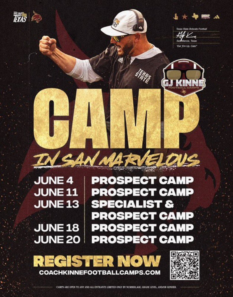 Trey Jefferson (@theofficial_wj3) on Twitter photo Thank you <a href="/ErwinDylan/">Coach Dylan Erwin</a> for the <a href="/TXSTATEFOOTBALL/">Texas State Football</a> camp invite.
<a href="/Hartman3Clint/">Clint Hartman</a> <a href="/Yunglacc10/">Ammad Quigley</a> <a href="/CoachBuitron/">Coach David Buitron III</a> <a href="/Coach_Lopez12/">Coach Lopez</a> Thank you <a href="/ErwinDylan/">Coach Dylan Erwin</a> for the <a href="/TXSTATEFOOTBALL/">Texas State Football</a> camp invite.
<a href="/Hartman3Clint/">Clint Hartman</a> <a href="/Yunglacc10/">Ammad Quigley</a> <a href="/CoachBuitron/">Coach David Buitron III</a> <a href="/Coach_Lopez12/">Coach Lopez</a>