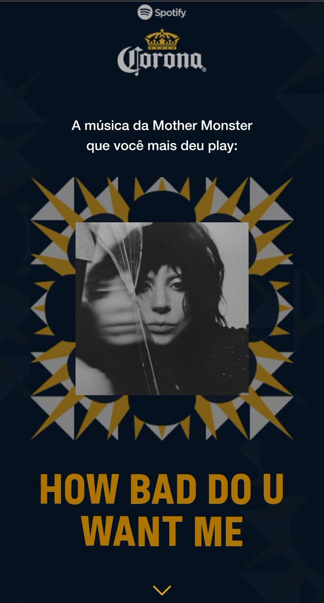 leesleman's tweet photo. @chartsladygaga @coronabrasil @SpotifyBrasil Mentira, eu ouvi mais Abracadabra #Corona100Anos https://t.co/1Xhh5sMGbC