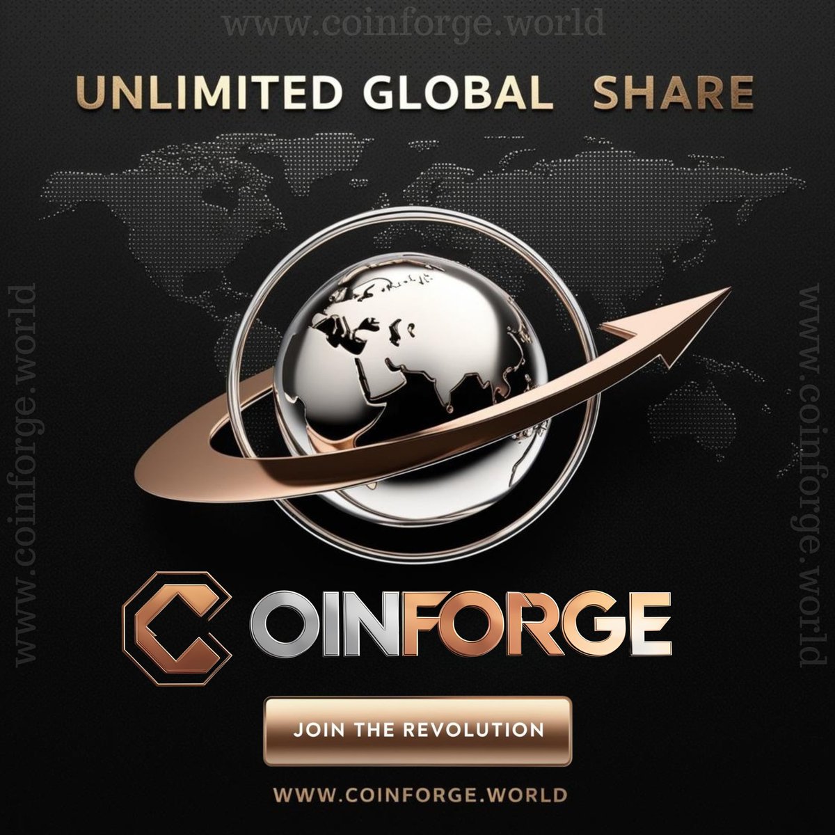 Coinforge_world's tweet photo. One world. One platform. Unlimited Share.
The global earning revolution starts with Coinforge!
Join the Revolution today!
#coinforge #CoinForgeWorld #globalshare #decentralisedfinance #DeFi #NFT #NFTCommunity #PolygonBlockchain #Polygon #CoinforgeUnlimited #CryptoGlobalShare #ShareToEarn #Web3Opportunity #GlobalCryptoPower #Web3Finance #digitalwealth ##DigitalAssets