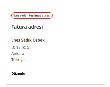 Bu arada ne hikmetse sadece postalCode zorunlu gibi. Diğer alanları da kaldıracaktım ama rate limit yedim büyük ihtimalle onlar da kaldırılıyor