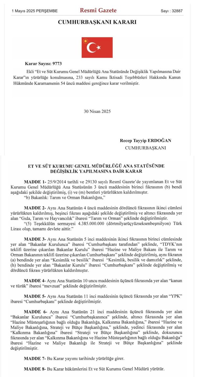 Kırmızı et üretimi 2024'e 2023'e göre %11,7 azaldı (TUİK) ithalatta sınır yok bumerang gibi dönüp dolaşıyor yetiştiriciyi vuruyor. Üstüne tuz biber ekilsin diye Et ve Süt Kurumu damızlık ithal edecek. Bu ülkedeki Damızlık birlikleri damızlık üretsin diye kurulmadı mı?