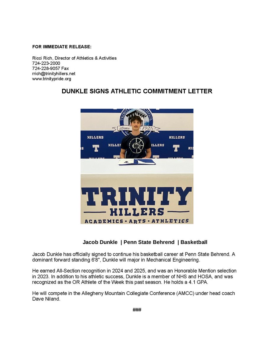 Trinity Athletics tweet media