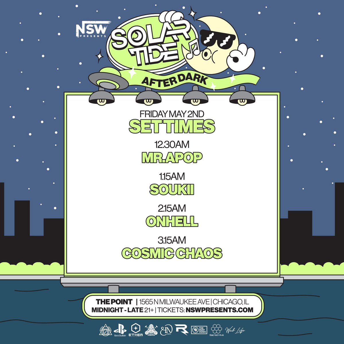 Solar Tide 2025 kicks off TONIGHT with TRUTH, Bommer, Medicine Place, &amp; more! Lock in your plans and prepare for an unforgettable weekend! 🌞🌊

🎟️ 2-day passes are SOLD OUT! Single-days tix avail online/at the door. Let’s make some memories -  see you in the dance! 🪩