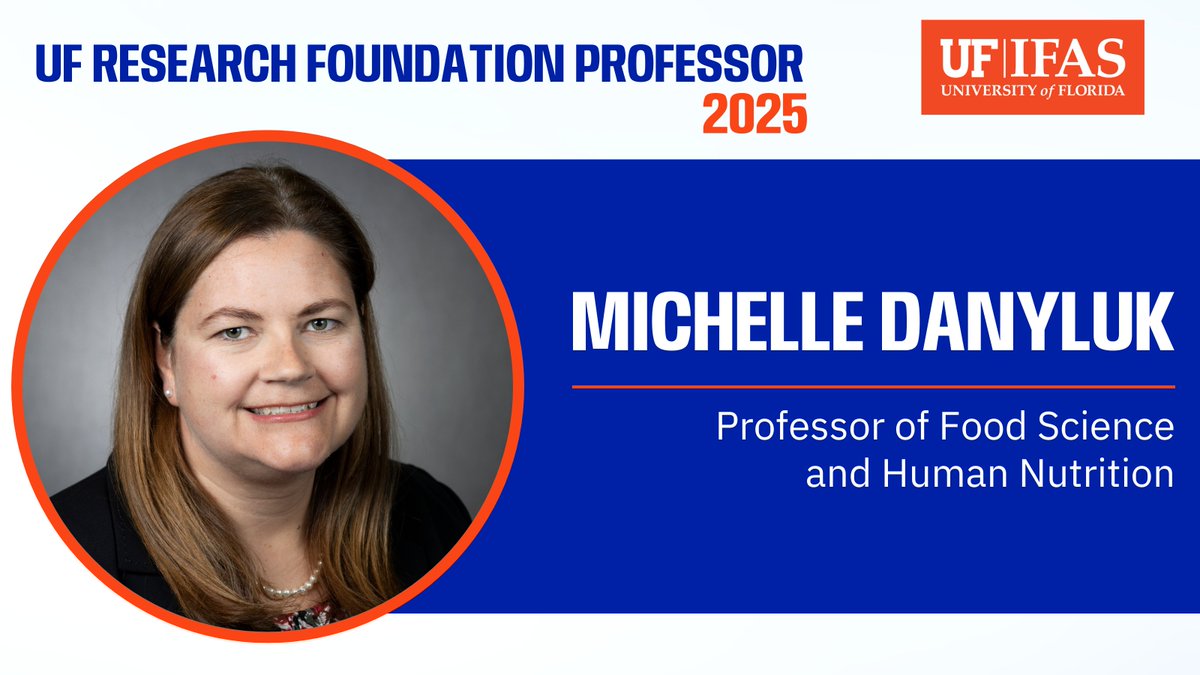 UF/IFAS Citrus REC (@ufifascitrusrec) on Twitter photo Congratulations to Dr. Michelle Danyluk for being named a UF Research Foundation Professor 2025. Learn more here: news.ufl.edu/2025/04/ufrf-p… <a href="/UF_FSHN/">UF/IFAS Food Science & Human Nutrition Department</a> <a href="/UF_IFASResearch/">UF/IFAS Dean for Research</a> Congratulations to Dr. Michelle Danyluk for being named a UF Research Foundation Professor 2025. Learn more here: news.ufl.edu/2025/04/ufrf-p… <a href="/UF_FSHN/">UF/IFAS Food Science & Human Nutrition Department</a> <a href="/UF_IFASResearch/">UF/IFAS Dean for Research</a>