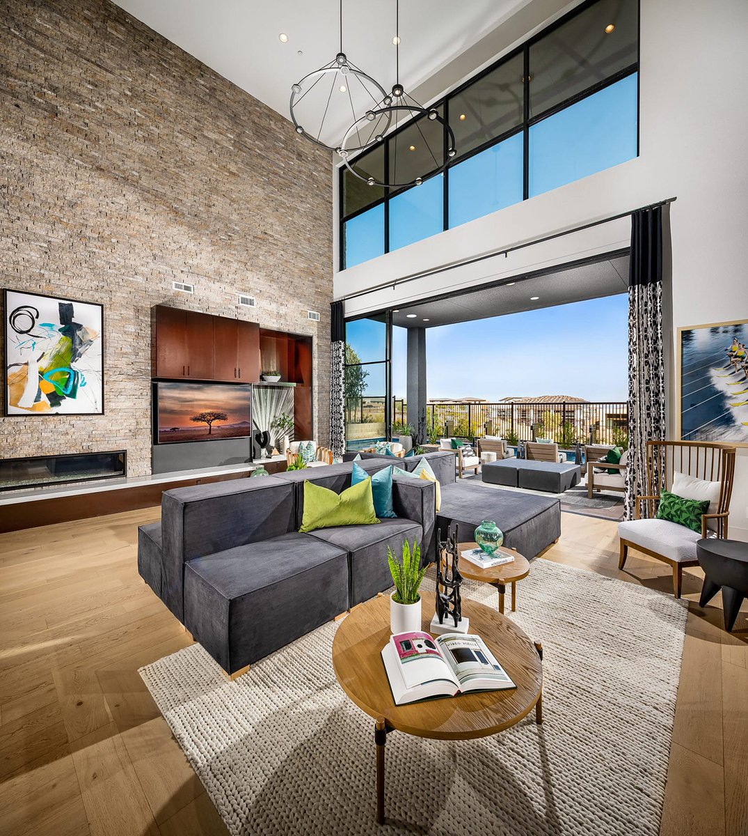 Adding an accent wall enhances a rooms warm and character. Coronado Stone Products Amalfi Ledge / Salerno was added to this space with beautiful results. #design #coronadostone #style #home 
See more at - coronado.com