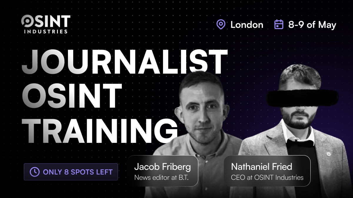 📍 Join us in London on May 8–9 for 2 days of expert 𝗢𝗦𝗜𝗡𝗧 𝘁𝗿𝗮𝗶𝗻𝗶𝗻𝗴 with <a href="/nattyfried/">Nathaniel Fried</a> (OSINT Industries) &amp; <a href="/Jacob_Friberg/">Jacob Friberg</a>.

🔎 Learn opsec, geolocation, Russian sources &amp; more — hands-on and tool-focused.

🎟️ Sign up here:
🔗 osint.tel/Ycv6odd