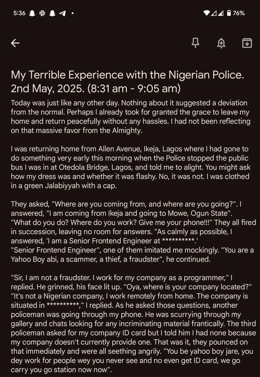 i_hollarmide's tweet image. My Terrible Experience with the Nigerian Police