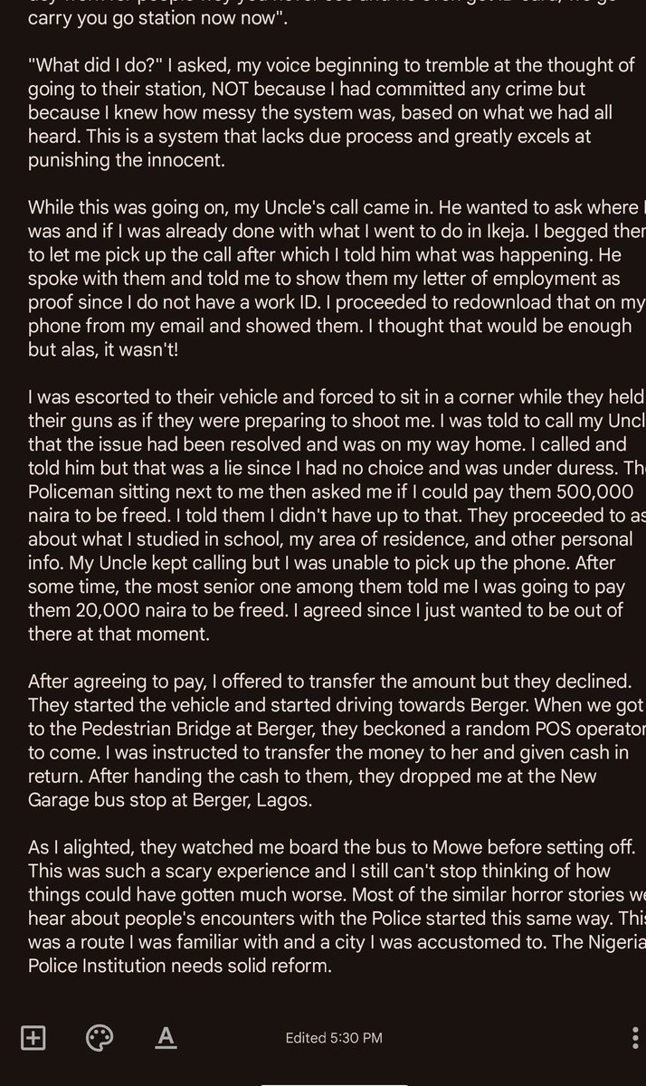 i_hollarmide's tweet image. My Terrible Experience with the Nigerian Police