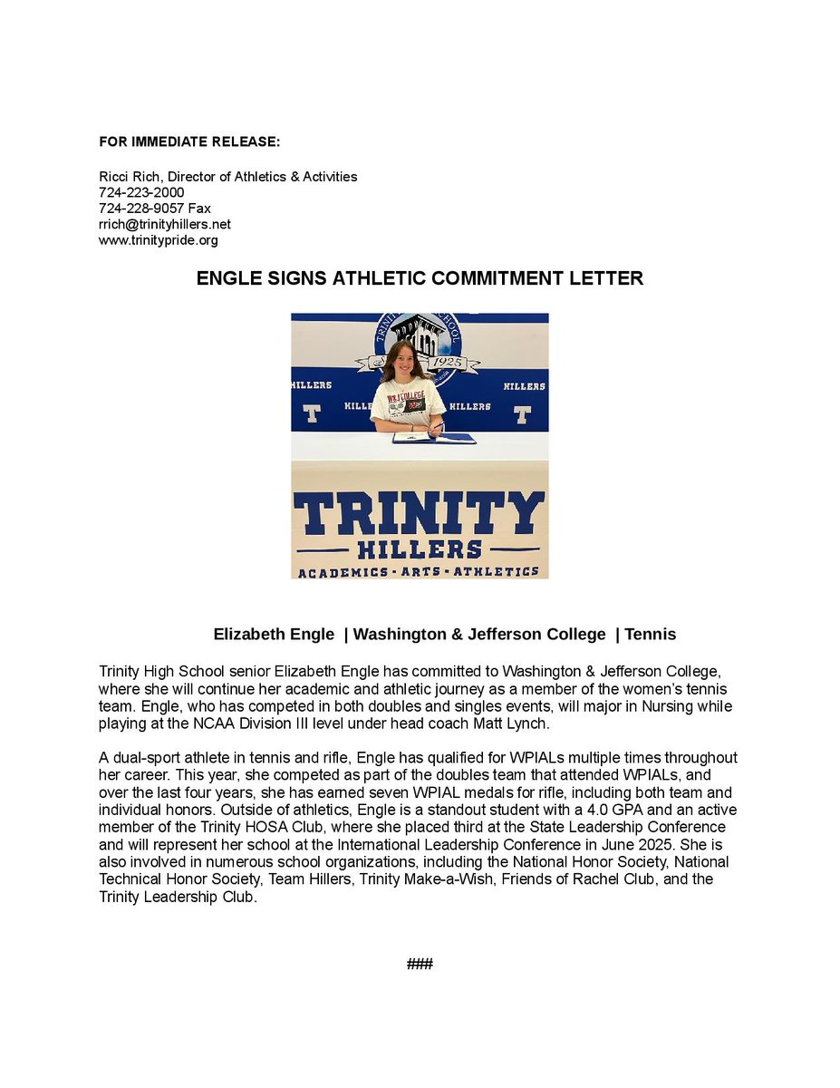 Trinity Athletics tweet media