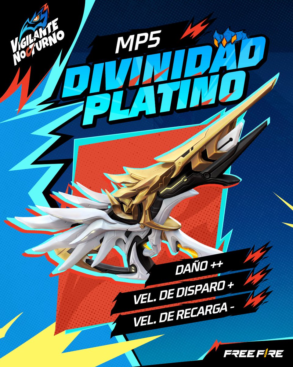 🌙 ¡Cayó la noche y regresó el poder Evolutivo! ⏫
Desde las sombras, vuelve la potencia de la MP5 Divinidad Platino con su brillo letal. 

⏫ Desbloquea los 6 niveles evo y equipa su velocidad imparable para hacer justicia.

❓ ¿Estás listo para rushear?
 #VigilanteNocturno