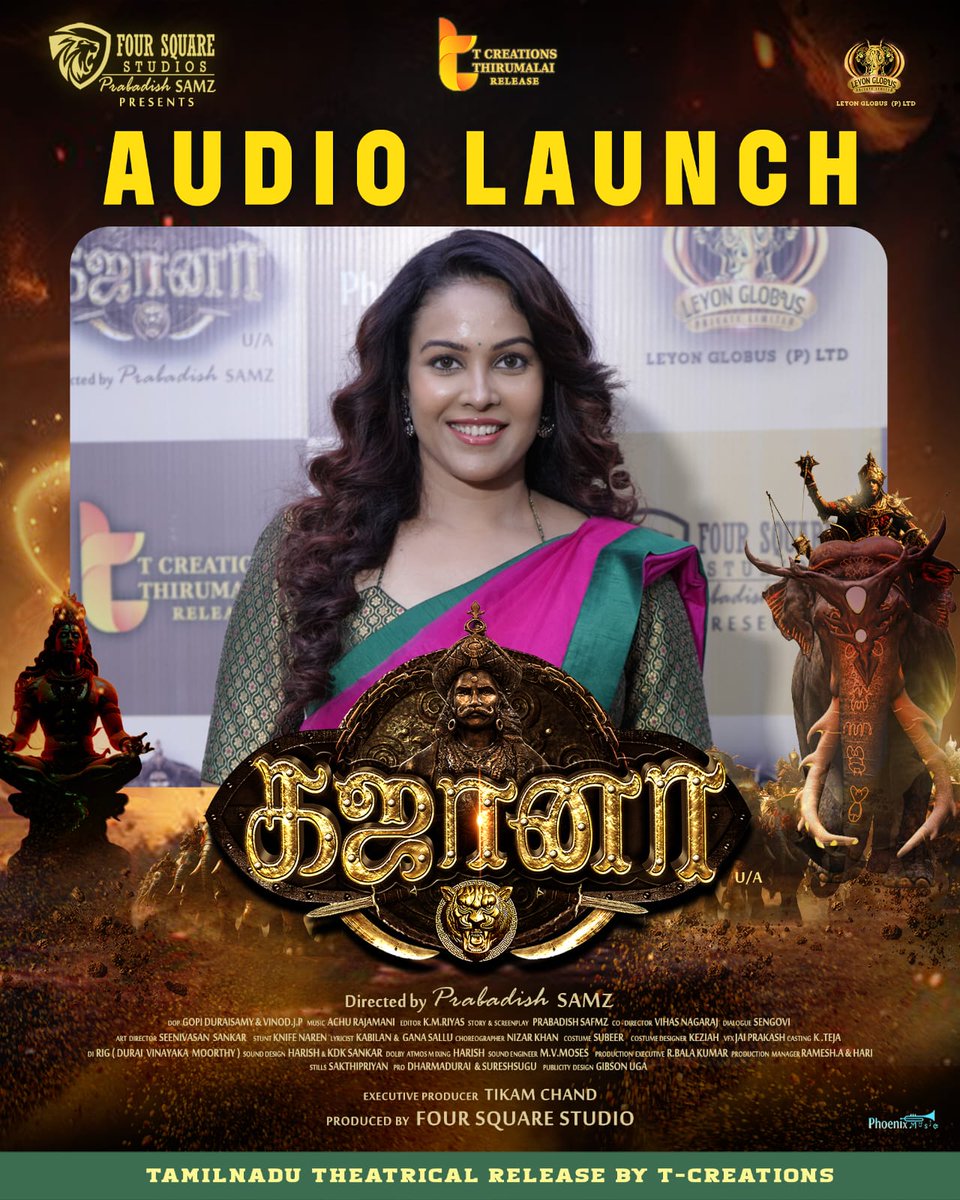 Digitally (@digitallynow) on Twitter photo The Ravishing <a href="/IamChandini_12/">Chandini Tamilarasan</a> is here at the Grand Audio Launch of #Gajaana 🎵💥
Worldwide Releasing in theatres May 9th.
#GajaanaAudioLaunch
#GajaanaFromMay9th
<a href="/Vedhika4u/">Vedhika</a> <a href="/ActorInigo/">Inigo Prabhakar</a> <a href="/iYogiBabu/">Yogi Babu</a> <a href="/LIONSatishSamz/">Prabadish Samuel</a> <a href="/FourSquareStdio/">Four Square Studios</a> <a href="/TCreationsOffl/">T Creations</a> @thirumalaidir <a href="/TikamChand17785/">Tikam Chand</a> The Ravishing <a href="/IamChandini_12/">Chandini Tamilarasan</a> is here at the Grand Audio Launch of #Gajaana 🎵💥
Worldwide Releasing in theatres May 9th.
#GajaanaAudioLaunch
#GajaanaFromMay9th
<a href="/Vedhika4u/">Vedhika</a> <a href="/ActorInigo/">Inigo Prabhakar</a> <a href="/iYogiBabu/">Yogi Babu</a> <a href="/LIONSatishSamz/">Prabadish Samuel</a> <a href="/FourSquareStdio/">Four Square Studios</a> <a href="/TCreationsOffl/">T Creations</a> @thirumalaidir <a href="/TikamChand17785/">Tikam Chand</a>