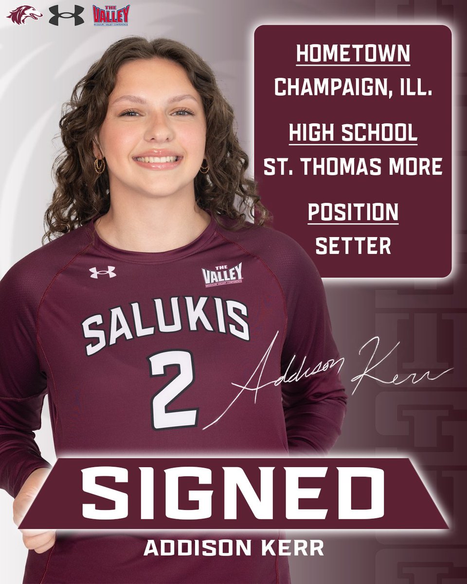 𝓢𝓲𝓰𝓷𝓮𝓭 🖊️

Excited to welcome Addison Kerr to SIU!

#Salukis | #RunWithUs