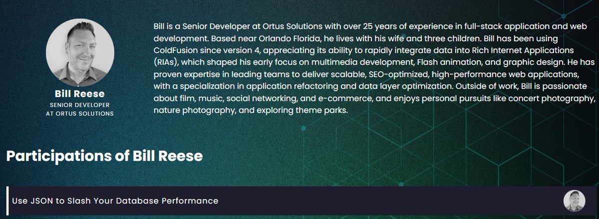GoIntoTheBox's tweet image. 📈 Use JSON to Boost Your Database Performance – Happening now!
Bill Reese explains how JSON functions in SQL Server eliminate serialization overhead and enhance query speed.
Details: bit.ly/4iGV4eH
#Database #OrtusSolutions #IntoTheBox #CFML #JVM #ColdFusion #BoxLang