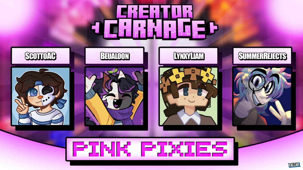 Creator Carnage (@creatorcarnage_) on Twitter photo Introducing the Pink Pixies!
<a href="/scottoac/">Scotto</a> <a href="/Beauloon_/">Beauloon 🌱</a> <a href="/LynxyLiam/">LynxyLiam (AUTUMNS EVE)</a> <a href="/SummerRejects/">Bex ✨</a>
Watch them create carnage on Sunday 11th May at 3pm EST / 8pm BST! Introducing the Pink Pixies!
<a href="/scottoac/">Scotto</a> <a href="/Beauloon_/">Beauloon 🌱</a> <a href="/LynxyLiam/">LynxyLiam (AUTUMNS EVE)</a> <a href="/SummerRejects/">Bex ✨</a>
Watch them create carnage on Sunday 11th May at 3pm EST / 8pm BST!