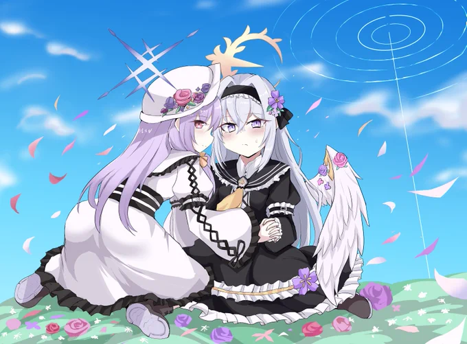 アズサとアツコにゴスロリを着せたかっただけの絵#ブルアカ 