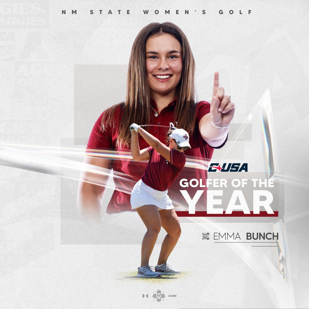 𝐁𝐀𝐂𝐊-𝐓𝐎-𝐁𝐀𝐂𝐊😎

Emma Bunch has been named the 2025 <a href="/ConferenceUSA/">Conference USA</a> Player of the Year!🏆

#AggieUp