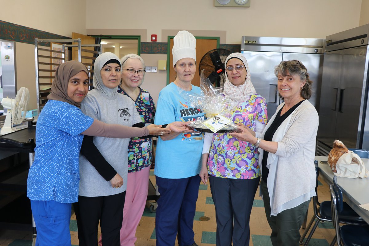 Today is School Lunch Hero Day and our food service manager stopped in to drop off a cookie platter to our AMS kitchen staff. Every day, they are feeding hundreds of students! Thanks for all you do!