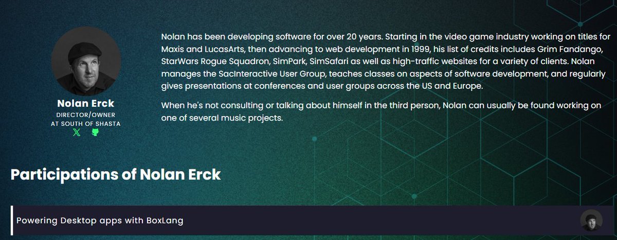 GoIntoTheBox's tweet image. 💻Powering Desktop Apps with BoxLang
Nolan Erck demonstrates using BoxLang and Electron.js to create cross-platform desktop apps with web skills.
Session Details: bit.ly/4klw1iP
#DesktopApps #OrtusSolutions #IntoTheBox #CFML #JVM #ColdFusion #BoxLang