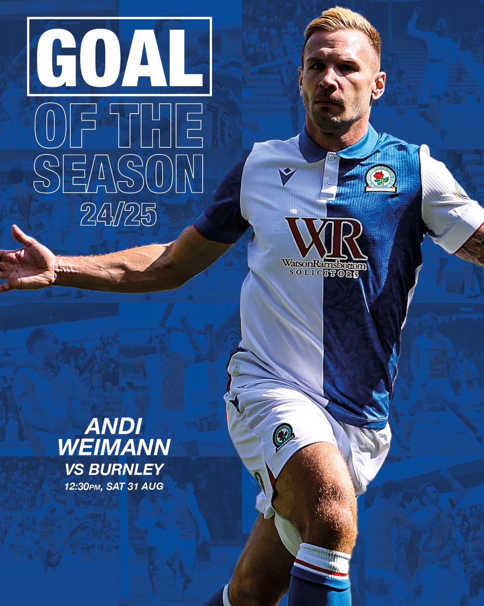 Blackburn Rovers (@rovers) on Twitter photo ๐ฏ <a href="/andiweimann/">Andreas Weimann</a>'s stunning strike away at Burnley has been voted #Rovers' Goal of the Season for 24/25 with a whopping 83% of the vote! ๐
๐ตโช๏ธ ๐ฏ <a href="/andiweimann/">Andreas Weimann</a>'s stunning strike away at Burnley has been voted #Rovers' Goal of the Season for 24/25 with a whopping 83% of the vote! ๐
๐ตโช๏ธ