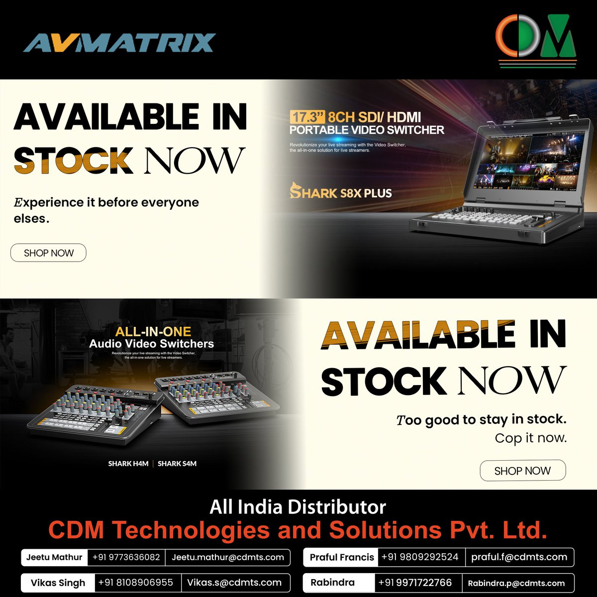 CDMTS's tweet image. Av Matrix Seamless Multi-format video switcher with audio mixer, choma/luma key, PoP/PiP. It was Widely used in virtual studio, education, broadcasting and other fields.
#Avmatrix
#Videoswitcher
#Multiformat
#Broadcasting
#Virtualstudio