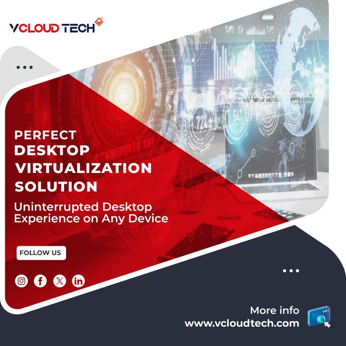 vCloudTech's tweet photo. Work smarter and cut costs with desktop virtualization secure, 💻🚀 flexible access to your desktop from anywhere! https://t.co/37yzXn8Ib9

#DesktopVirtualization #RemoteWork #DigitalWorkspace #CloudDesktop #ITSolutions https://t.co/qcUovtAgYD