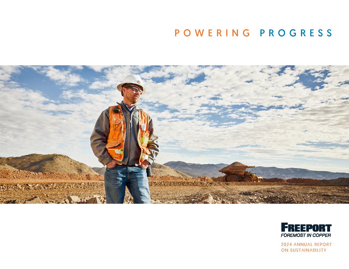 FM_FCX's tweet image. We are pleased to release our 2024 Annual Report on Sustainability, showcasing our ongoing efforts to advance our sustainability initiatives.  
 
“As we embrace this exciting period of innovation and advancement, our commitment to sustainability and operational excellence remains…
