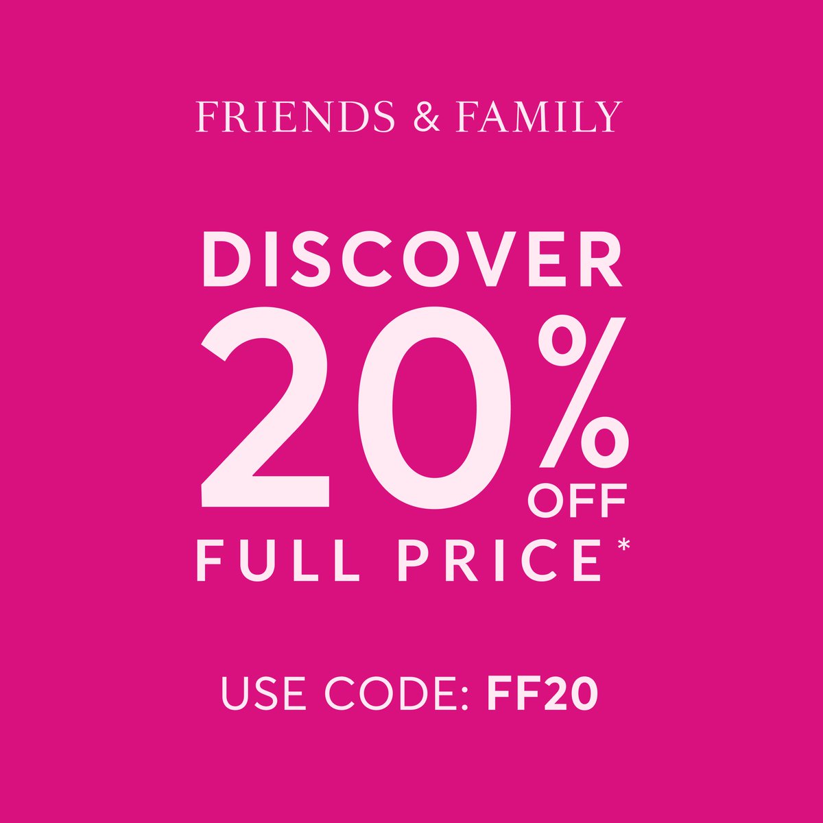 Weekend treats start now 😉 Friends &amp; Family is back, with 20% off selected full price items* 🙌 Shop now: frasers.visitlink.me/eoEHFd 

*T&amp;C's apply