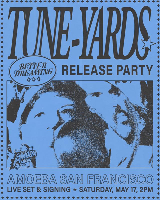 merrill garbus (@tuneyards) on Twitter photo BAY AREA. CELEBRATE OUR NEW RECORD WITH US!
We'll be at <a href="/AmoebaSF/">Amoeba San Francisco</a> for a short in-store performance, signing our new records, motivational speeches, revolutionary fuel, etc etc
WE LOVE YOU AND WE LOVE AMOEBA come through come through BAY AREA. CELEBRATE OUR NEW RECORD WITH US!
We'll be at <a href="/AmoebaSF/">Amoeba San Francisco</a> for a short in-store performance, signing our new records, motivational speeches, revolutionary fuel, etc etc
WE LOVE YOU AND WE LOVE AMOEBA come through come through