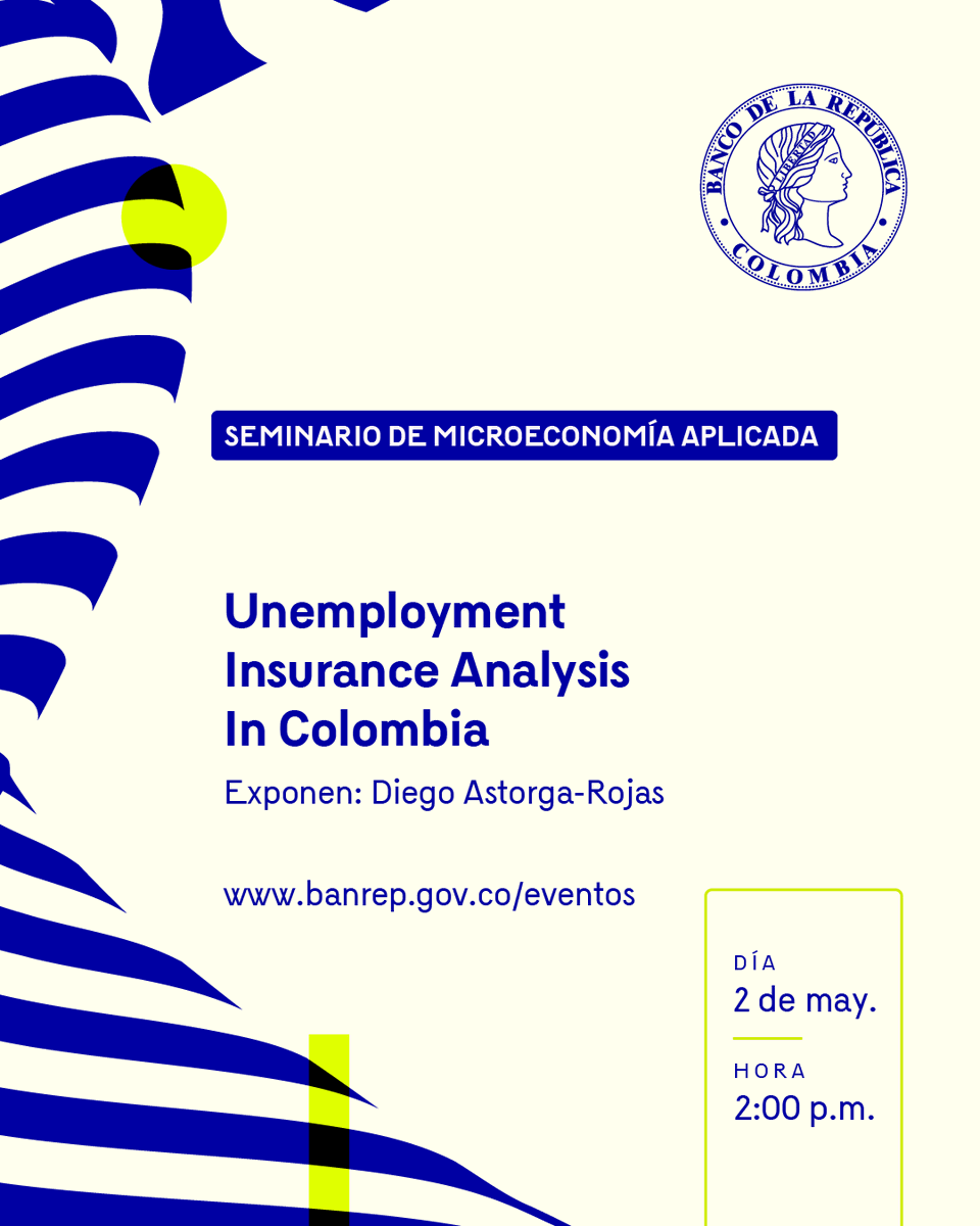 Hoy seminario de Microeconomía Aplicada con un estudio que examina el impacto del seguro de desempleo en los resultados del mercado laboral en Colombia utilizando registros de empleadores y empleados del sistema de seguridad social.

Más información 👉 ow.ly/gV9a50VM8VU