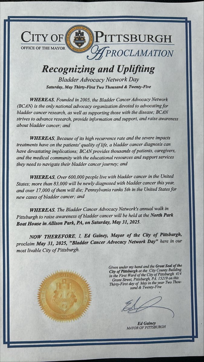 UPMC Urology (@upmcurology) on Twitter photo Join us on May 31st as members of our team, the UPMC Bladder Cancer Support Group, and Pittsburgh's BCAN community participate in the 2025 Walk to End Bladder Cancer.
Learn how to participate or show your support: bit.ly/4lYt8pu 🧡
<a href="/BladderCancerUS/">Bladder Cancer Advocacy Network</a> #bladdercancermonth25 Join us on May 31st as members of our team, the UPMC Bladder Cancer Support Group, and Pittsburgh's BCAN community participate in the 2025 Walk to End Bladder Cancer.
Learn how to participate or show your support: bit.ly/4lYt8pu 🧡
<a href="/BladderCancerUS/">Bladder Cancer Advocacy Network</a> #bladdercancermonth25